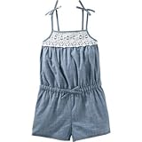 OSHKOSH(オシュコシュ) クロッシェシャンブレーロンパース シャンブレー ロンパース半袖 8歳【並行輸入】