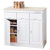 キッチンカウンター 3枚扉 人工 大理石 天板 色/ホワイト