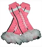 PINK FOOTBALL WHITE CHIFFON RUFFLES Baby Sweet Leggings/Leggies/Leg Warmers - BubuBibi by BubuBibi [