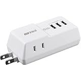 バッファロー 電源 タップ USBポート付き(USB x3 コンセント x2) 直挿し 【 iPhone 15 / 15 Pro 対応】 BMPA36TP3WH/N ホワイト
