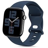 THWALK コンパチブル Apple Watch バンド ベルト 柔らかいシリコン素材のスポーツバンド 防水性 通気性 耐久性 柔軟 運動 おしゃれ 40mm 41mm 42mm 44mm 45mm 46mm 49mm S/M M/L アップルウォッチ Ultra 2/Ultra SE Series 10/9/8/7/6/5/4 に対応 (アビスブルー, 40mm/41mm/42mm M/L)