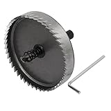 uxcell　ホールソー　ドリルビットホールソー　シルバートーン　ブラック　HSS　75mm