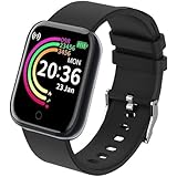 黒【メンイン画面自由変更】 スマートウォッチ 活動量計測定 腕時計 スマホ探し スポーツウォッチ 運動モード 心拍数 着信通知 音楽再生 歩数計 目覚まし時計 遠隔カメラ IP68防水 睡眠データー 目覚まし時計 腕上げ点灯/気温/座りがち iPho