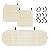 [MRG] もこもこカーシートクッション 可愛い おしゃれ シートカバー 運転席 助手席 後部座席 軽自動車 ロング ファー 座布団 車用品 (02.うさぎモカ, 01.2枚セット（運転席+助手席）)