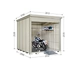 タクボ物置　バイクシャッターマン（床付き）　一般型　標準型　BS-2529　『自転車・バイクの盗難対策に　バイクガレージ』