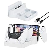 PS Portal 用充電スタンド【3in1新登場-Tomistan】 PS5 Portal リモートプレーヤー+コントローラー*2 用 充電器 充電ドック PS Portal用Type-C 充電ステーション 収納便利 過充電保護 取付簡単 省スペース (白)