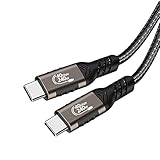 Thunderbolt 4 ケーブル 1m Popolier USB4対応 Popolier [240W出力 / 40Gbps高速データ転送 / 8K・4K / U SB 3.2/3.1/3.0/2.0 ] サンダーボルト 4ケーブル USB4とThunderbolt 3とUS B-Cと下位互換 スマートフォン、タブレット、ノートパソコンのタイプｃ機種に対応 ガン色 (ストレート型)