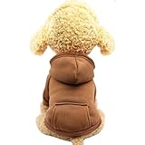 AmzBarley 犬 服 秋冬 パーカー フード付 防寒 暖かい 柔らかい 可愛い ドッグウェア 冬 コットン ポケットパーカー 無地 シンプル スウェットトレーナー 犬服 秋冬 スウェットパーカー 小型犬 中型犬 洋服 犬の服 冬 抜け毛対策 お出かけ お散歩
