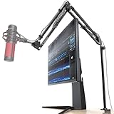 CACENCAN M02 マイクスタンド マイクアームスタンド 卓上デスクアーム式 長く高くなる改良型 角度高さ調節