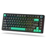 LTC Nimbleback NB832 ワイヤレス 75% ガスケット メカニカル キーボード、トライモード BT5.0/2.4G/USB-C 有線、ホットスワップ可能な 82 キー RGB ゲーミング キーボード (ソフトウェアと 5 層パッド付き)、カスタム リニア スイッチ