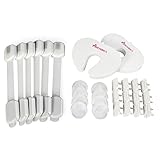 AMOTAIOS 28 Piece Baby Proofing Kit: Adjustable Child Safety Locks & Multi Purpose Appliance Latches