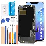 SRJTEK for iPhone 12 Pro / 12 Incell LCD 液晶パネル [イヤホン＋センサーケーブル付き] 画面交換修理用 タッチパネルセット 6.1インチ LCDディスプレイタッチスクリーン デジタイザー A2172 A2402 A2403 A2404 A2341 A2406 A2407 A2408 修理パーツ 工具付き