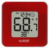 La Crosse Technology 302-604R-TBP Red Indoor Digital Thermometer and Hygrometer Station by La Crosse