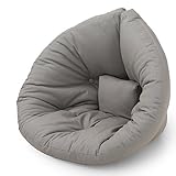 北欧 北欧デザイン 座椅子 2way 広げてマットレスにも 1人掛け ソファ デザイナーズ ファブリック グレー