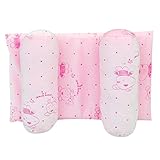 [千楽] 寝返り防止 ベビー枕 まくら 出産祝い 豚可愛い 調節可能 Pink