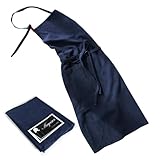 [anyasun] エプロン 首掛け リネン カフェ風 シンプル おしゃれ ナチュラル 北欧 無地 おしりが隠れる ポケット付き 男女兼用