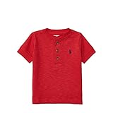ポロ ラルフローレン ポニー付・ヘンリーネック・半袖Tシャツ[レッド](男の子12～24か月用) [並行輸入品]