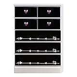 アルファタカバ ディズニー家具 キッズチェスト ミッキーチェスト 幅75cm 5段チョイスミッキー(ブラック)取っ手クリスタルラベンダー