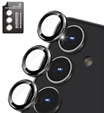 Sotarino カメラフィルムGalaxy S25 用 カメラカバー レンズ保護 【アルミ合金製+強化ガラス】 9H 強化ガラス 耐衝撃 独立型 露出オーバー防止 ギャラクシー S25 用 カメラ保護カバー 粘着性強い 貼りやすい [1枚]（ブラック）