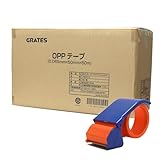 GRATES OPP粘着テープ 透明 テープカッター付 50mm 50m 厚さ0.065mm 60巻