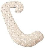 Snoogle Chic - Snoogle Total Body Pregnancy Pillow with Easy on-off Zippered Cover -Birds/Blue Leaf 