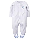 カーターズ Carter's ロンパース カバーオール 綿100% 足つき 女の子 Cotton Zip-Up Sleep & Play NB (50-55cm) [並行輸入品]