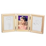 赤ちゃんの手形やフットプリント品質ウッド記念品フレームキットのためのキットデラックス鋳造NaiFeiプレシャスベイビー (古典的なコーヒーフレーム)