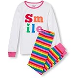 THE CHILDREN'S PLACE(ザ・チルドレンズプレイス) トップ & レインボウ ストライプ パンツ パジャマ ホワイト スリープウェア 16歳【並行輸入】