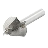 uxcell U溝ビット　6.35mm x 22.22mm　ラウンドノーズのルータビット　ハードウェア　木工　ルータビット　シルバートーン　ラウンドノーズ