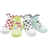 ［キロフライ］kiloflyベビーコージーソフトベビーガールソックスバリューパック[4ペアセット]、0から6ヶ月