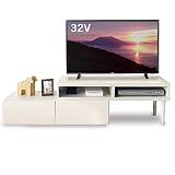 アイリスプラザ テレビ台 32型 ローボード 伸縮 コーナー 完成品 幅105~193cm 白 ホワイト LIEBE IR-TV-001