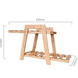 GYP フラワーポットラック、シンプルな田舎のクリエイティブデスクトップインドアバルコニーリビングルームフラワーラックバンブーランディングシェルフナチュラルバンブーシステム45cm * 17cm * 