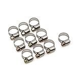 uxcell 車用 ホース・クランプ フューエル・ラインクリップ 調整可能 ステンレス鋼 9-16mm 10個入り