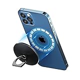【最新強化】enGMOLPHY マグネット式フィンガーリングホルダー, iPhone 12/13/14/15シリーズ MagSafe対応リングホールド, 360度回転式 アルミ合金製【マグネット式/バンカーリング/スマホスタンド機能】取り外しが簡単 iPhone 14/15/13/12 Pro/12 Pro Max/12Mini マグセーフ対応アクセサリー（ブラック）