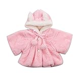 ベビー　子供服　女の子　カーディガン　ふわふわコート　フード付き　可愛い　うさぎの耳　赤ちゃん服　幼児　 暖かい　ソフトコート　キッズ服　フォーマル　パーティー　披露宴　誕生日　出産祝い (100, 
