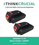 2 Black & Decker LBXR20 20-Volt MAX Extended Run Time Cordless Tool Batteries Fit All Black & Decker