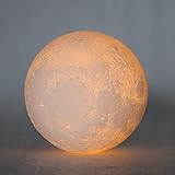 3d LED Moon Nightライト子供部屋寝室ベッドサイドテーブルオフィスホームデスクラムタッチセンサー 15cm ホワイト