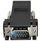【PCATEC】 VGA オス to RJ45 メス変換アダプタ LANケーブルでVGAを延長 VGA-LAN変換アダプタ