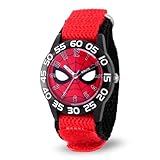 MARVEL WMA000186 スパイダーマン アナログクォーツ腕時計 ナイロンストラップ付き レッド 16