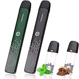 ECOCCO 電子タバコ スターターキット バッテリー 本体 2本 互換 大容量450mAh ミントメンソール フレーバーカートリッジ 2個 セット