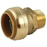 Sharkbite Brass Male Adapter (Push x Male Pipe)-1X3/4 MIP PUSH ADAPTER (並行輸入品)