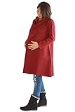 greenleafbaby マタニティ ワンピース 厚手 プルオーバー チュニック ゆったり スタイル レディース (M, ワインレッド)