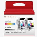 BR-office BC-365XL/366XL 詰め替えインクカートリッジ キャノン用 CANON用 BC-365 ブラクラ BC-366 カラー 2個 COLOR 対応機種:PIXUS TS3530 TS3730【説明書付き／個別包装】