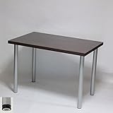 テーブル・デスク 幅100×奥行き65×高さ70cm ダークブラウン(シルバー脚)アジャスター付