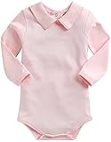 [Vaenait Baby]100%綿ベビー服男女兼用ロンパース肌着ボディスーツカバーオール V Collar Pink S
