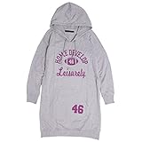 授乳服 マタニティ パーカーワンピース スウェット 授乳口付 長袖 チュニック グレー-M7847 L