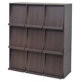 JKプラン Carmine スタッキングフラップシリーズ ディスプレイラック3P×3個組 幅37cm ダークブラウン fr-053-3-db