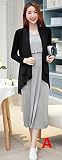 『Vision』マタニティウェア 服 　春夏秋 　 マタニティ 長袖　 ワンピース 妊婦服 授乳口付き　 P021 (XL, A)
