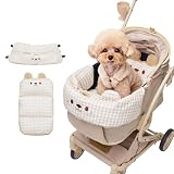 【最新犬用エルゴノミクス設計】PETTENA ペットカート クッション 3点セット 両面生地 関節保護 犬体工学 あごのせクッション ふわふわ 自社開発 洗えるベッド 小中型犬まで対応 (菱形)