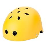 ヘルメット　可愛い 子供用 キッズ　自転車　11ホール 54-60cm 軽量 ジュニア スケートボード 通学 プレゼント イエロー